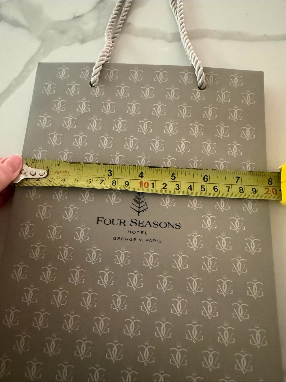 Four Seasons Hotel Paris Branded Gray gift Bag